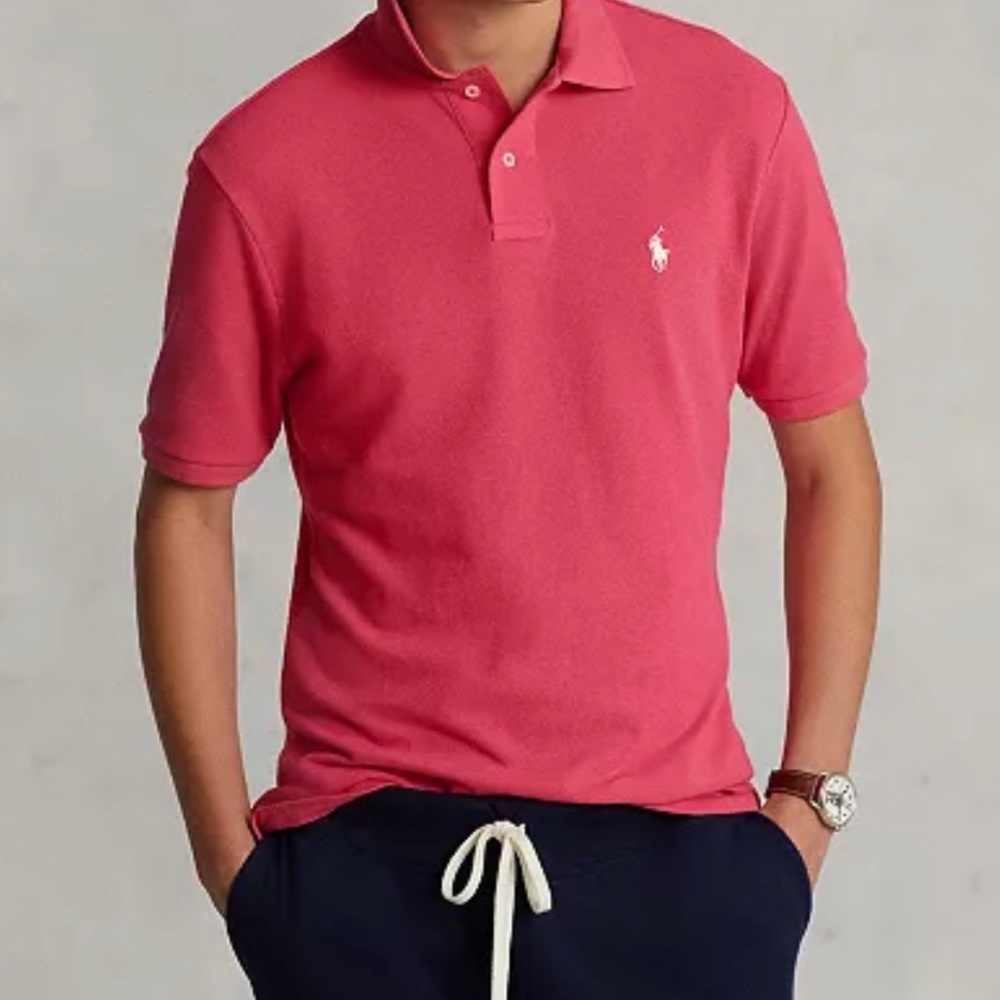 Ralph Lauren Men's Short-Sleeve Polo in Coral Pink